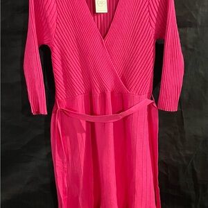 Cato Pink Long Sleeve Dress formal casual bridesmaid simply beautiful NWT Size L